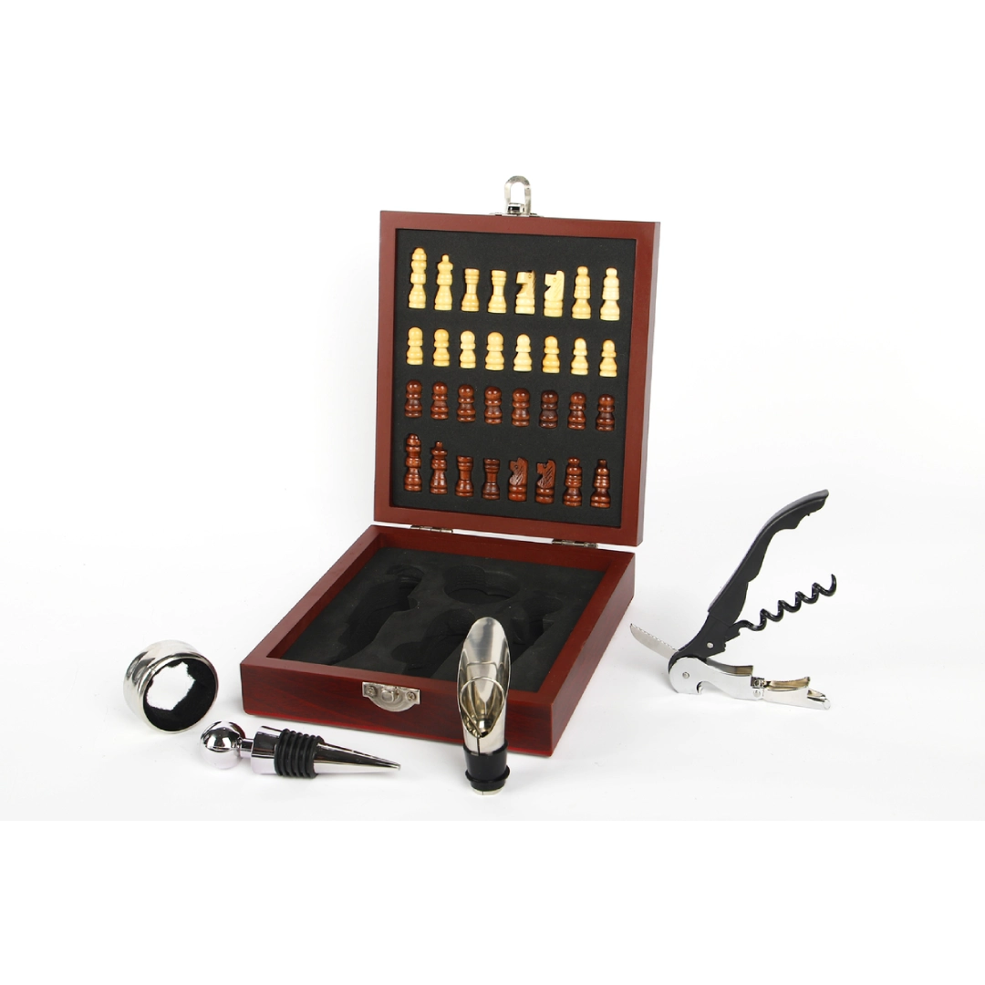 Schaak-Sommelier set VDTS 1311 Wijn-Schaakbord 165x146mm - Afbeelding 1